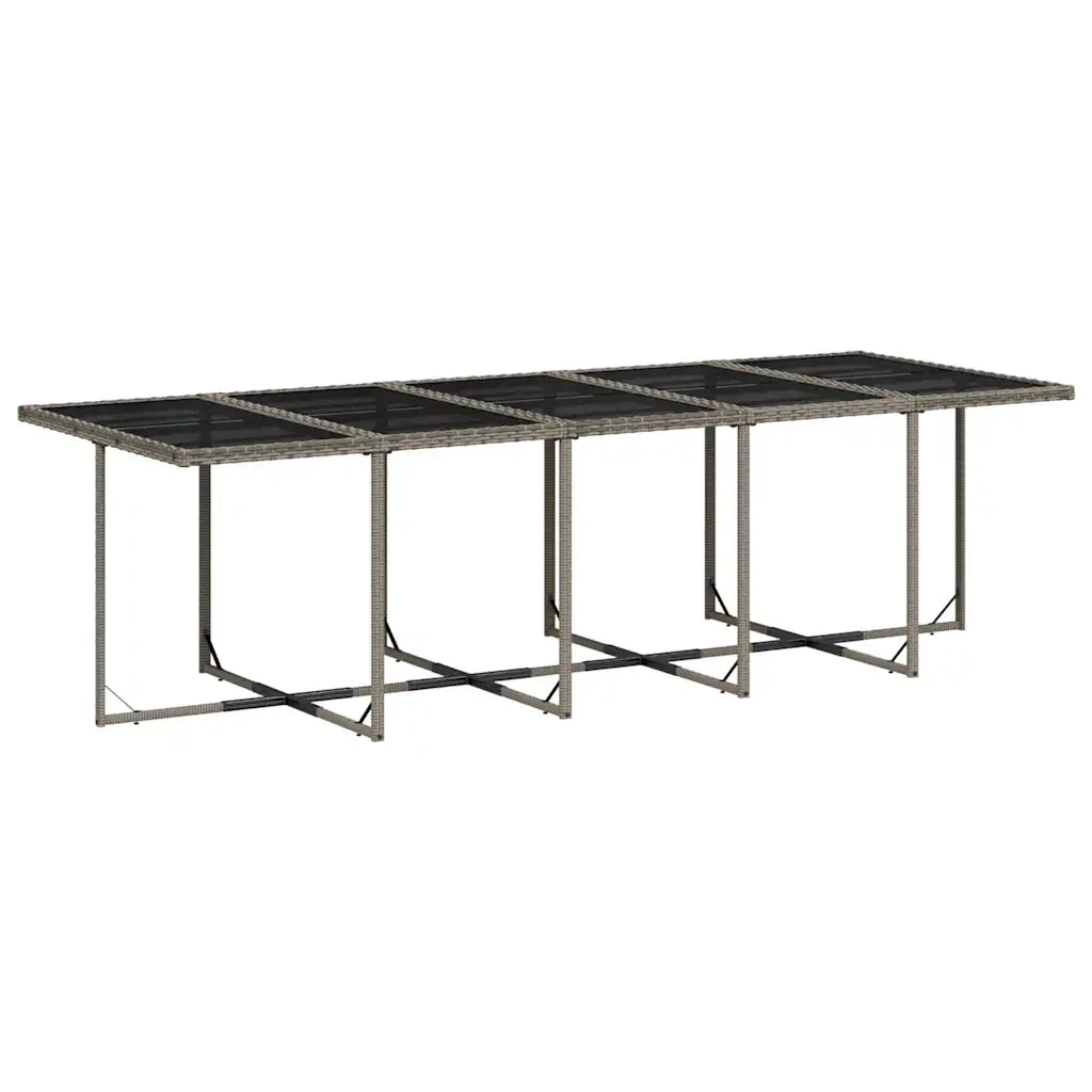 Set da Pranzo da Giardino 15 pz con Cuscini Grigio Polyrattan 3210812