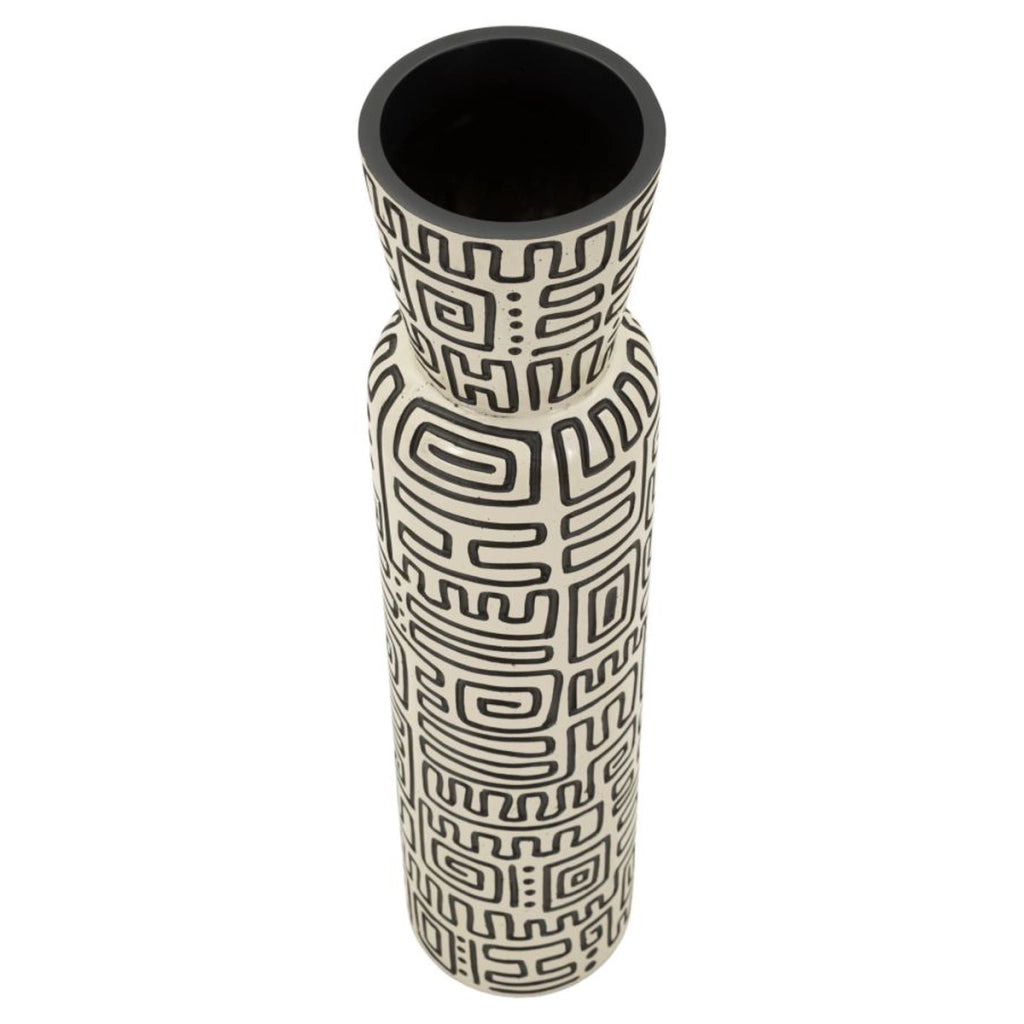Vaso Decorativo VKH1034, Grigio, Poliresina, 15,5x15,5x65 cm