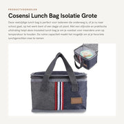 Tas Isolante per Cibo di Grande Capacità - Tas da Pranzo - Tas di Isolamento Termico - Tas di Stoccaggio - Tas da Viaggio - Foderata con Oxford e Impermeabile in Aluminio - Tas per Cibo