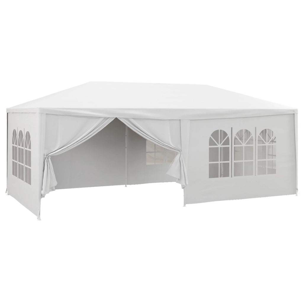Gazebo da Giardino ¨C zephmum ¨C 6x3 m Bianco Impermeabile 4 Finestre 2 Porte