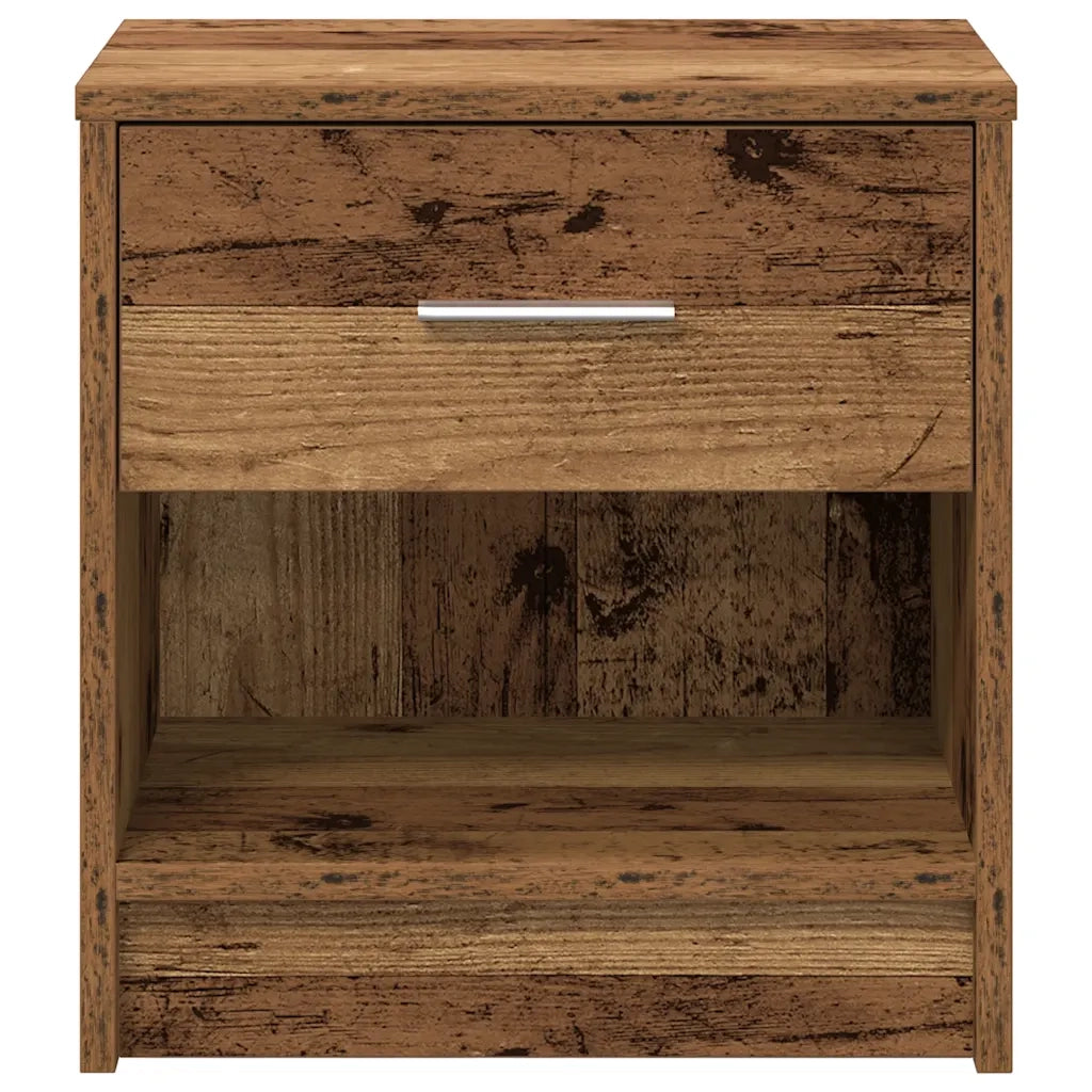 Comodini 2 pz con Cassetto Legno Antico 39x28x41 cm 858764