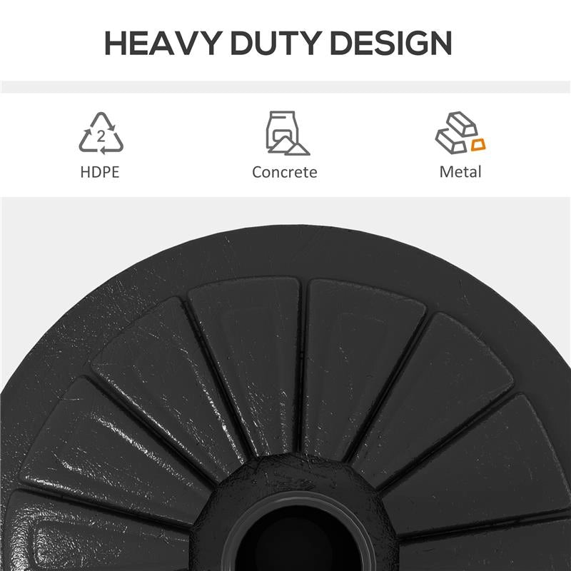 BASE PER OMBRELLONE ROTONDA Ø43CM DA 13KG IN CEMENTO PER PALI DA 38MM E 48MM, NERO