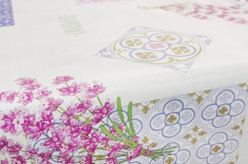 Tovaglia Antimacchia Cucina 140x240 cm Moderna Tela Cerata Felpata Copri Tavolo Lavanda Shabby Chic