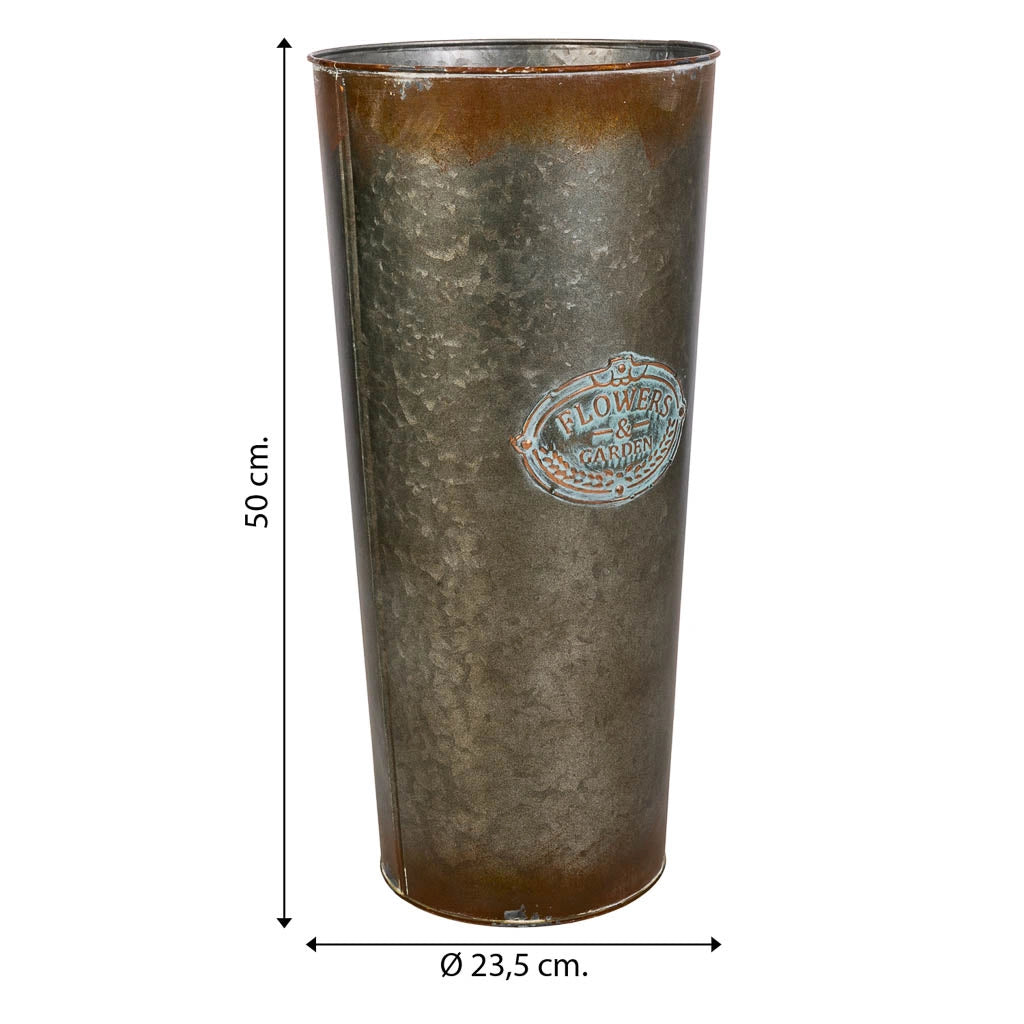 Vaso in metallo dorato d23,5x50h b:18