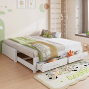 Letto estraibile 90 × 190 cm et 180 × 190 cm con 2 cassetti, senza materasso, in legno, bianco