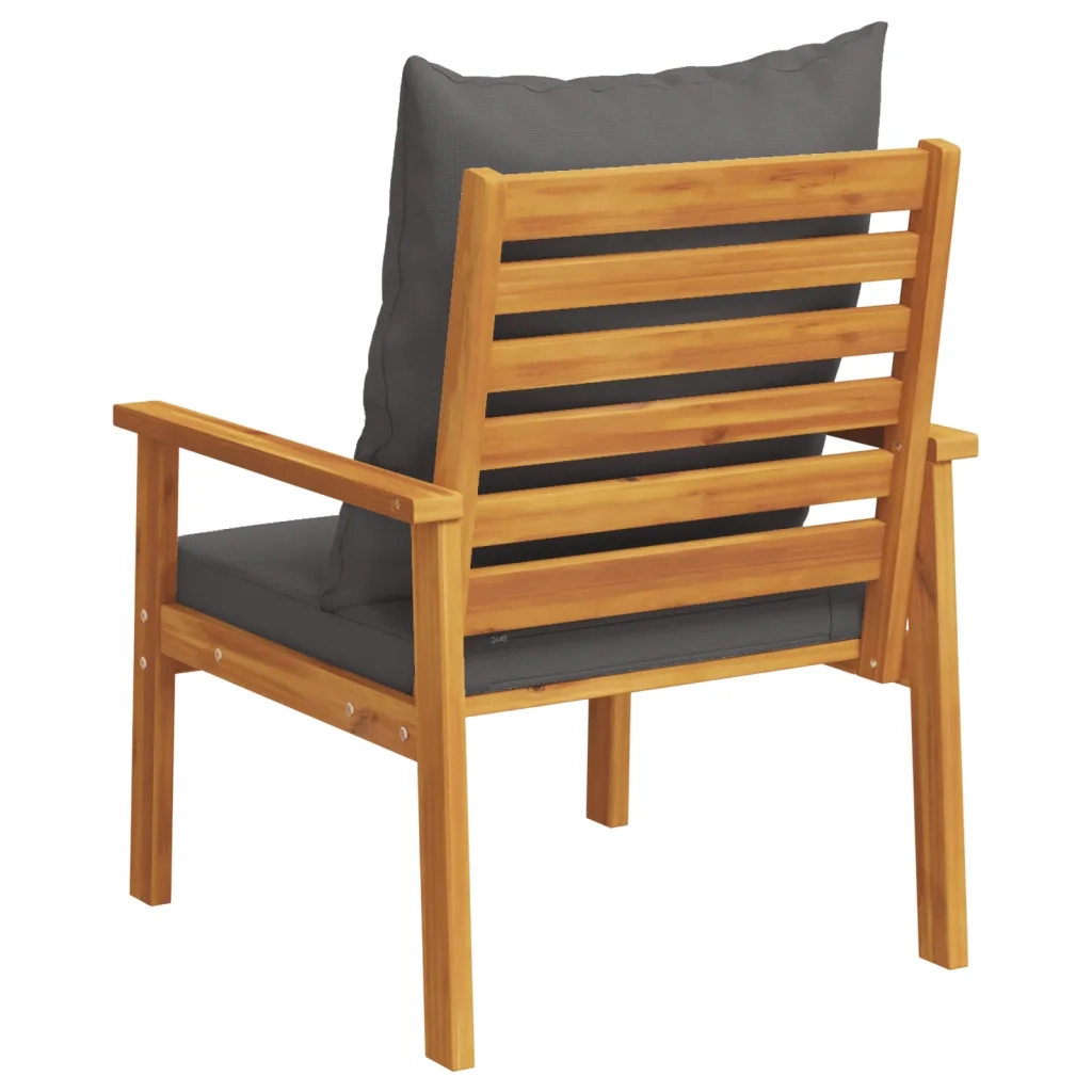 Poltrone da Giardino 2pz con Cuscino in Legno Massello Acacia 164776