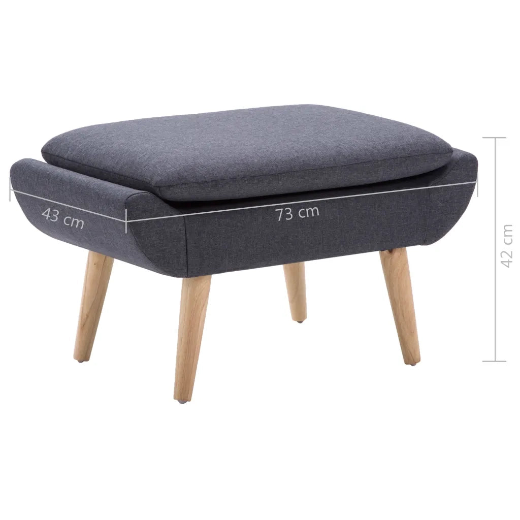 Poggiapiedi in Tessuto 73x43x42 cm Grigio Scuro  cod mxl 76537