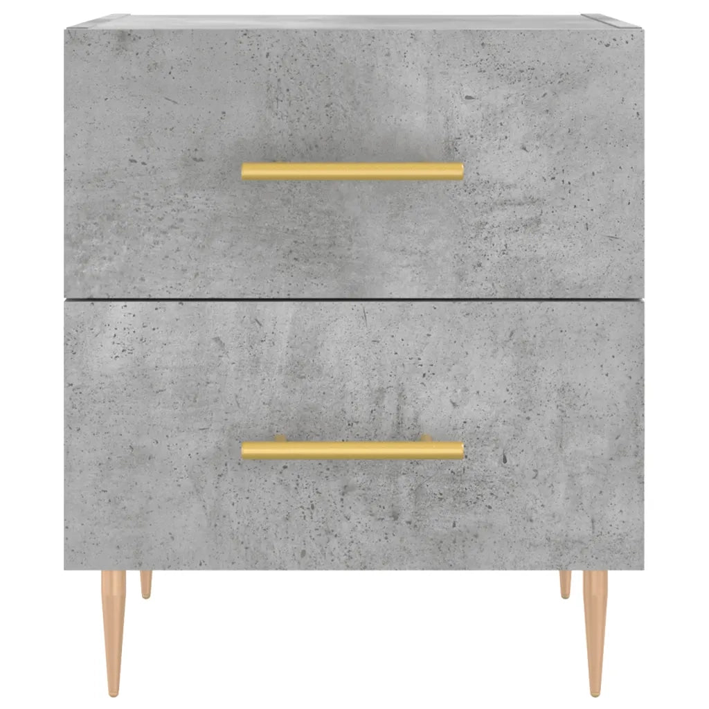 Comodini 2 pz-Set di 2 Tavolino da notte Grigio Cemento 40x35x47,5 cm in Legno Multistrato 294924