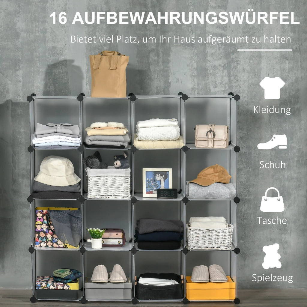 Libreria modulare con 16 scatole ¨C zephmum ¨C Nero e Bianco