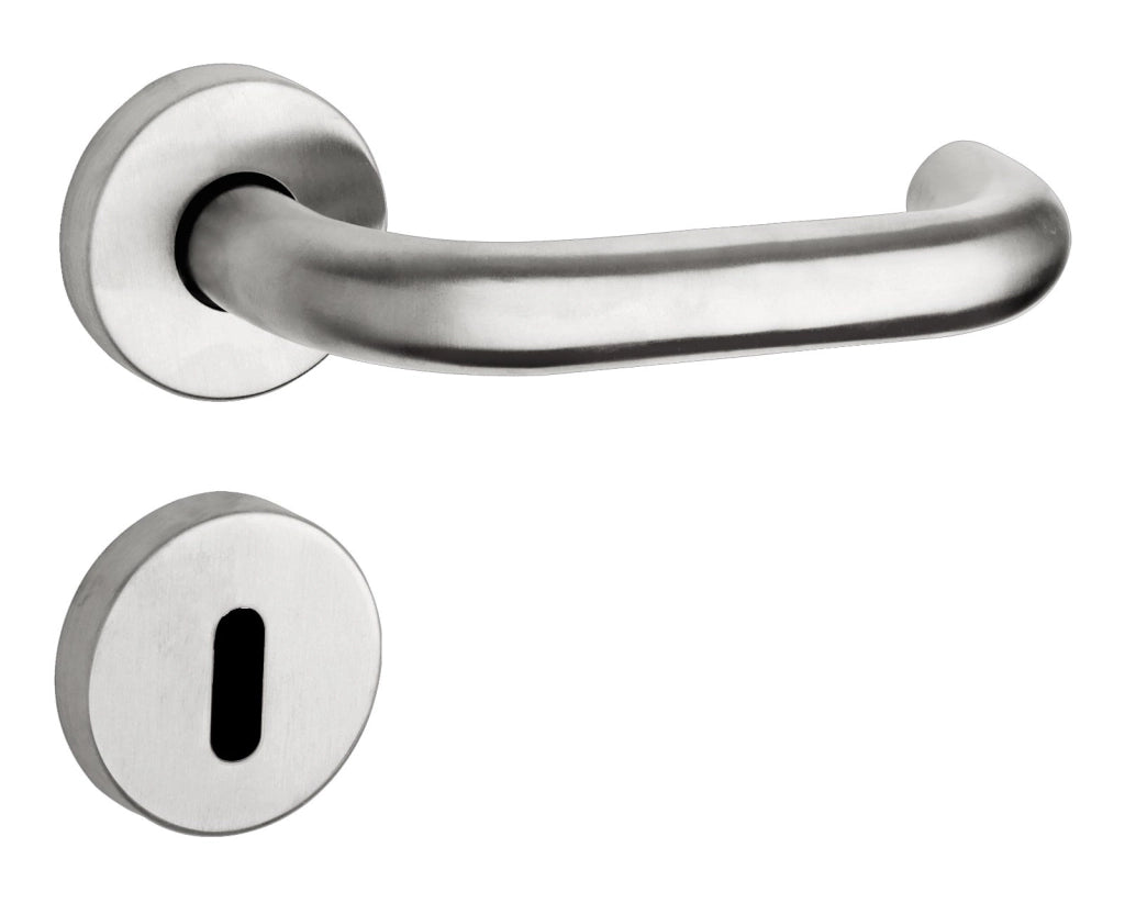 MANIGLIA INOX 'SPAGNA' CON ROSETTA E BOCCHETTA Col. Inox satinato - FIMET MANIGLIE