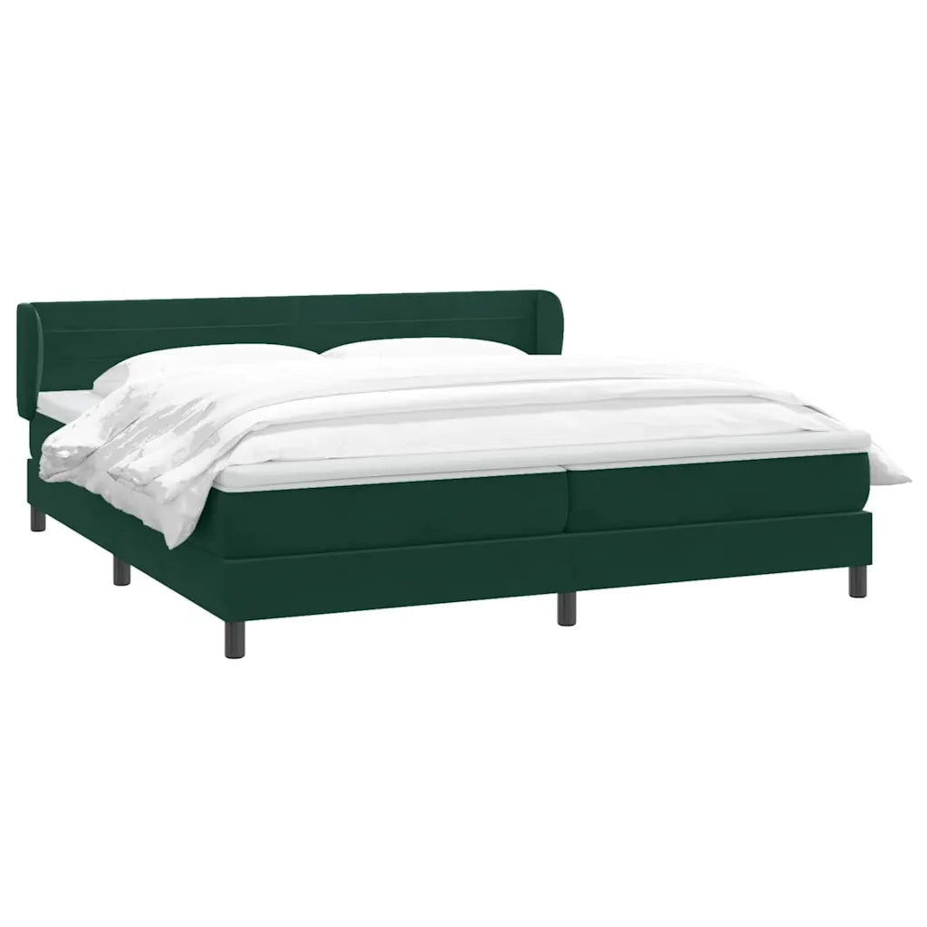 Giroletto a Molle con Materassi Verde Scuro 180x220 cm Velluto 3317664