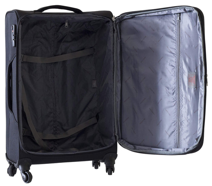 Trolley Valigia Media Morbida in Poliestere 4 Ruote TSA Ravizzoni Gin Tonic Nera