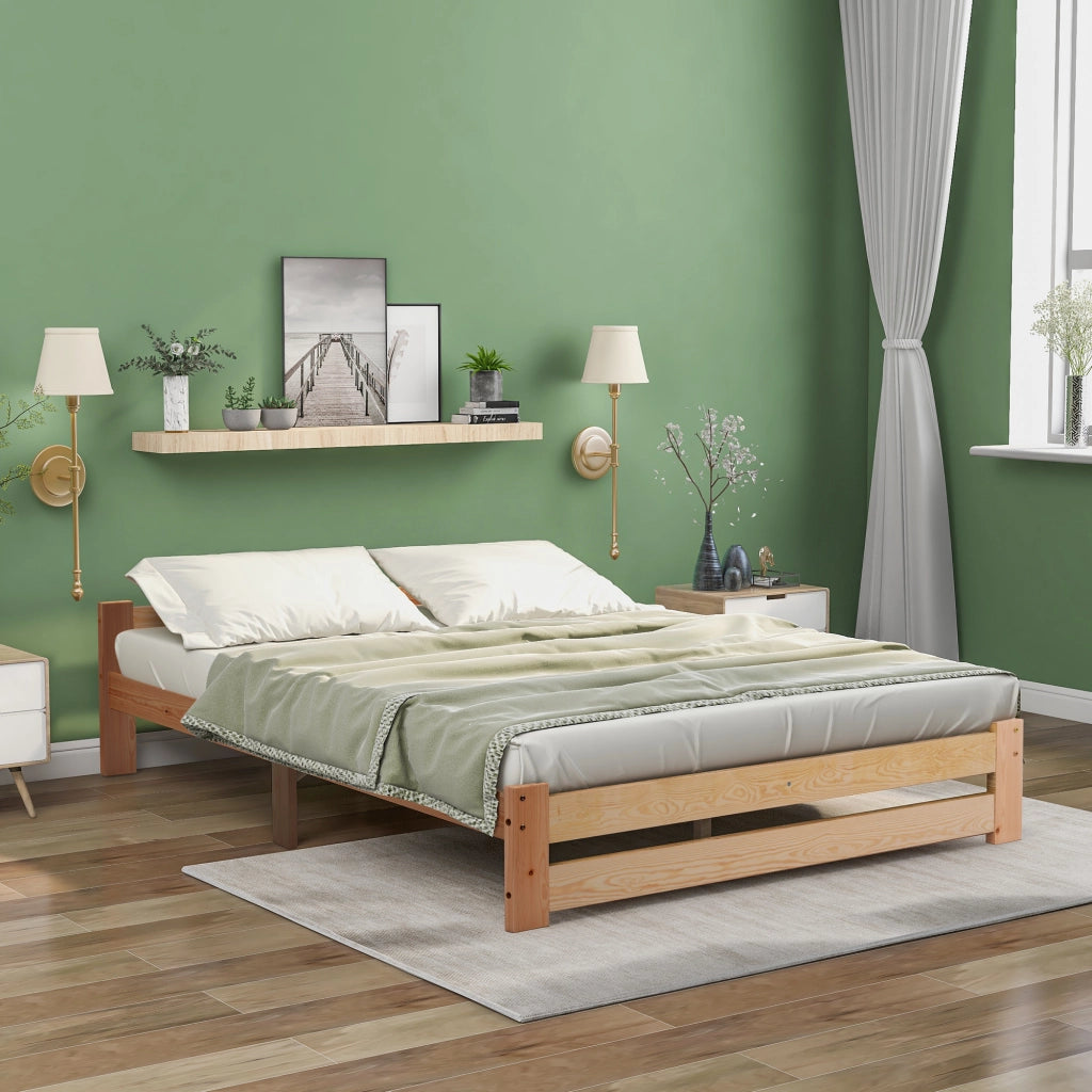Letto in Legno Massello con Testiera e Doghe ¨C MINIMAL ¨C 140x200 cm