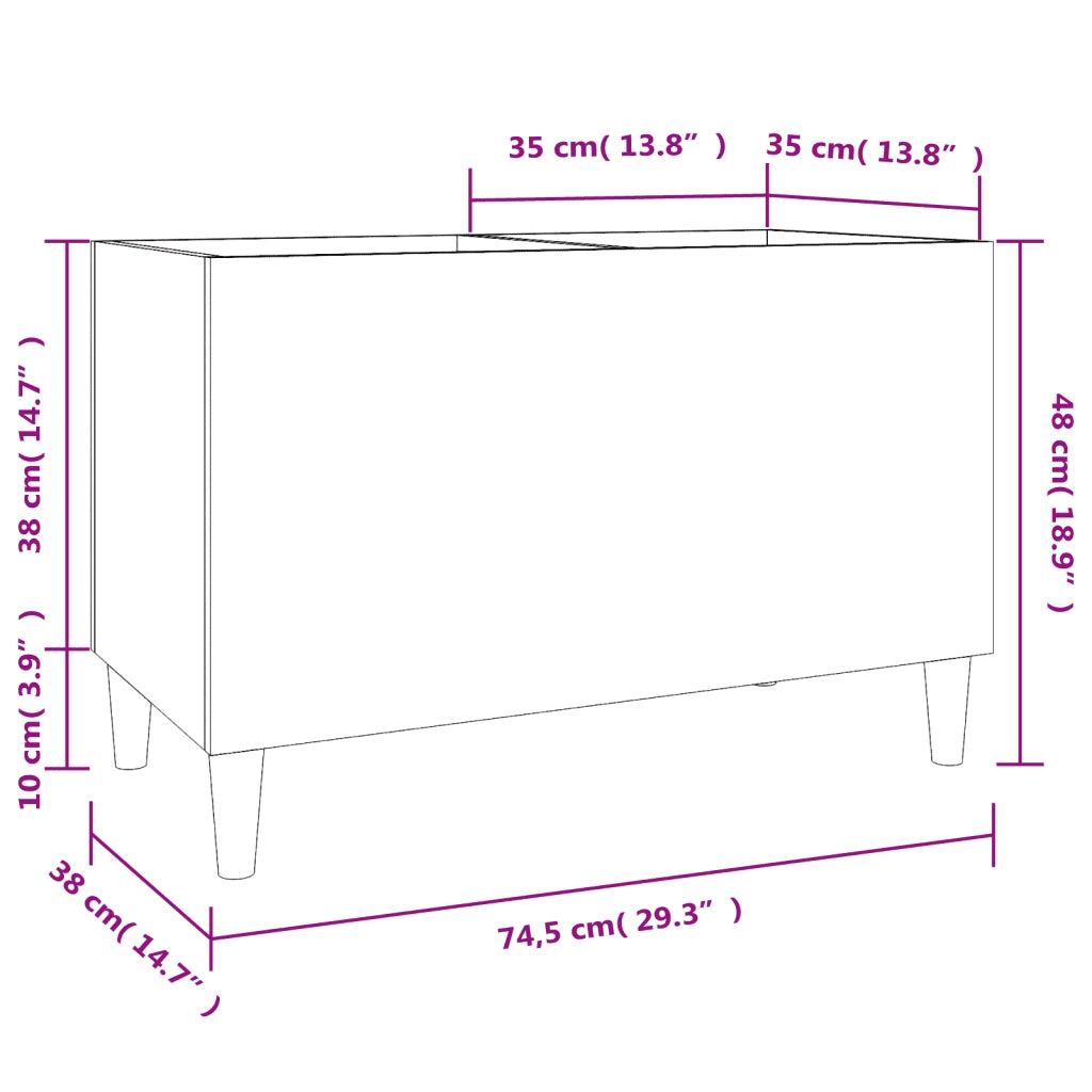 Mobile Porta Dischi Grigio Sonoma 74,5x38x48 Legno Multistrato CFW9379381