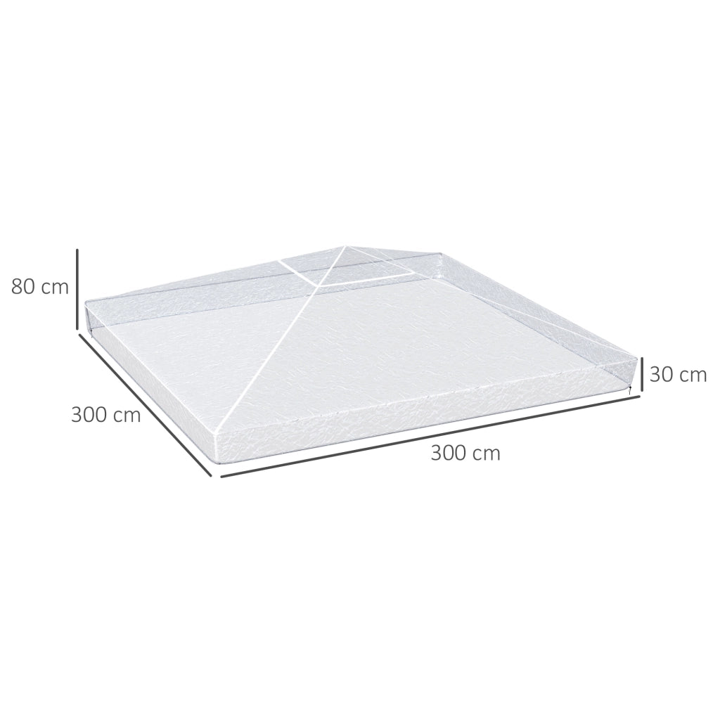 Copertura per Gazebo da Giardino ¨C zephmum ¨C Grigio, Polipropilene, 300x300x80 cm