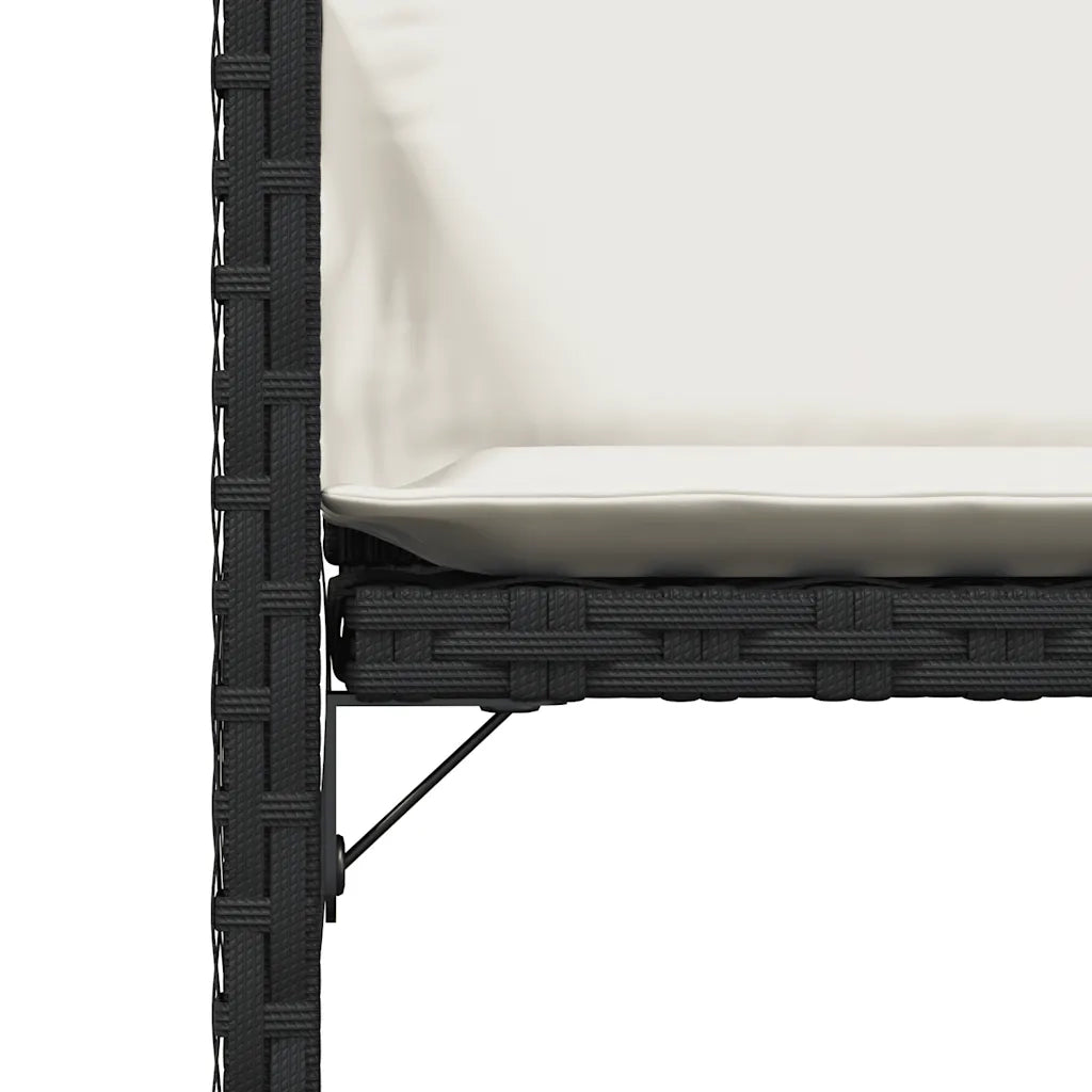 Sedie da Giardino con Cuscini 4 pz Nere in Polyrattan 365034