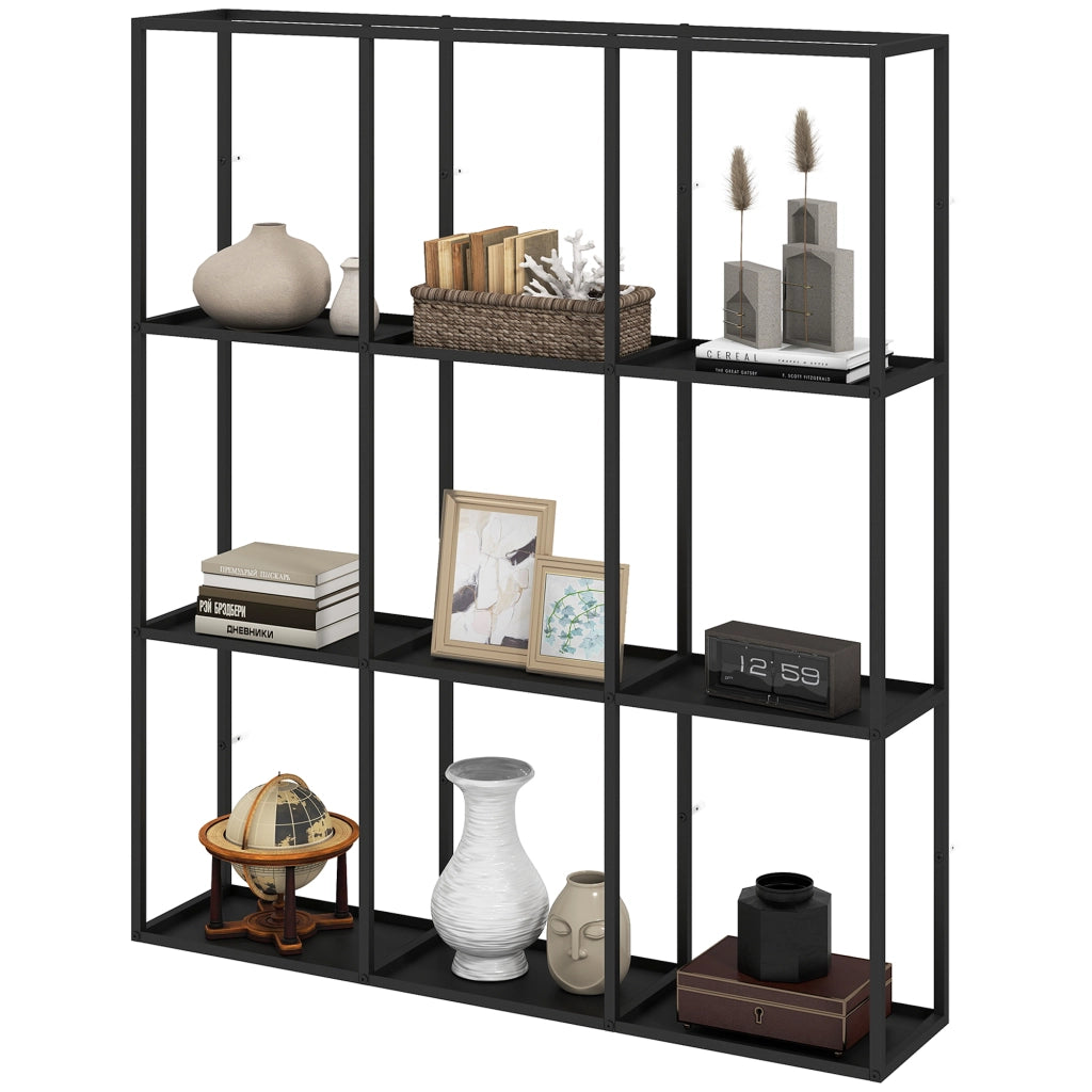 Libreria a Parete Industriale con 9 Ripiani ¨C Zephmum ¨C Grigio Metallico 80x30x24 cm