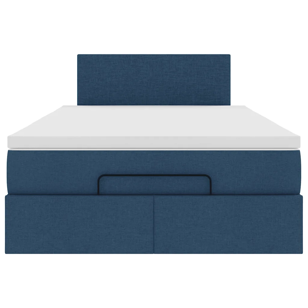 Pouf Letto con Materasso Blu 120x200 cm in Tessuto
