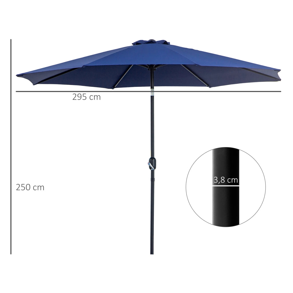 Ombrellone da giardino ¨C Zephmum ¨C Blu ?295x250cm