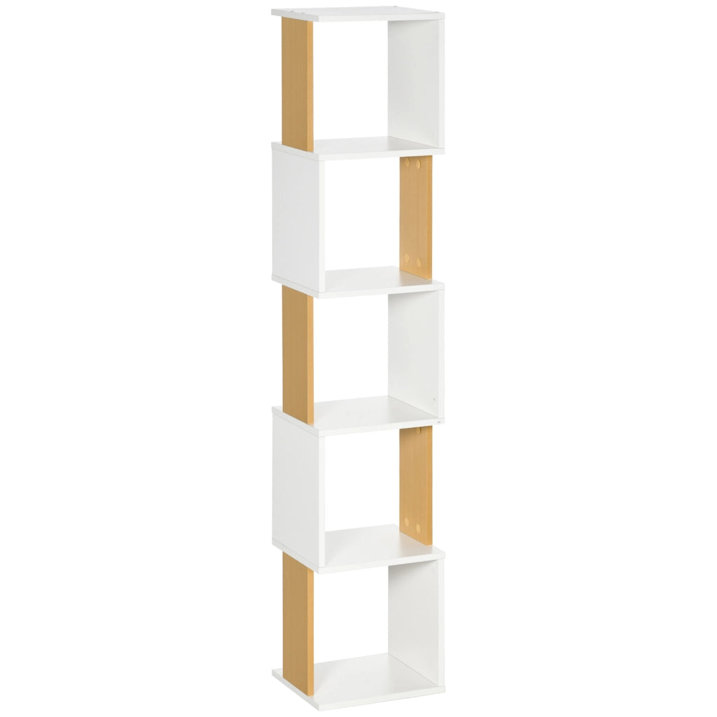 Libreria a S con 5 Ripiani ¨C Xylo ¨C Legno Bianco 33x28x161 cm