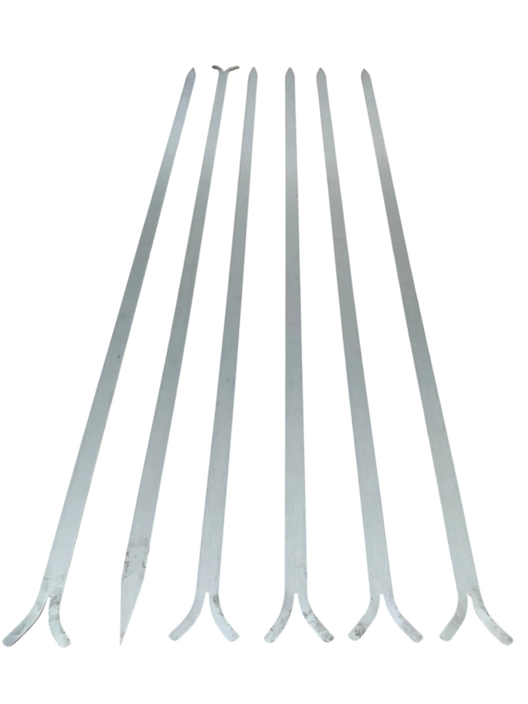 Spiedi per barbecue in Acciaio Inox AISI 304 lunghi 64 cm per Carne Pesce Verdure 6 pz