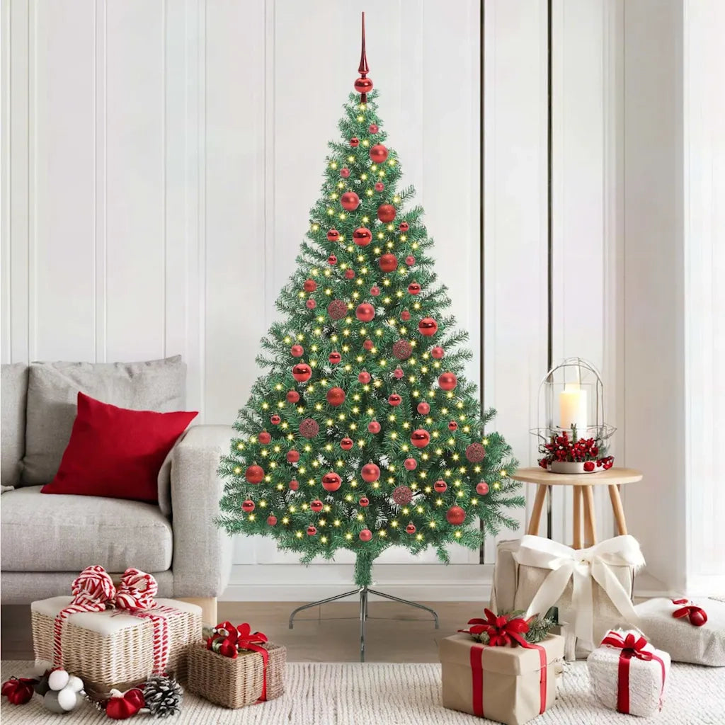 Albero di Natale artificiale con luci integrate Verde 180 cm