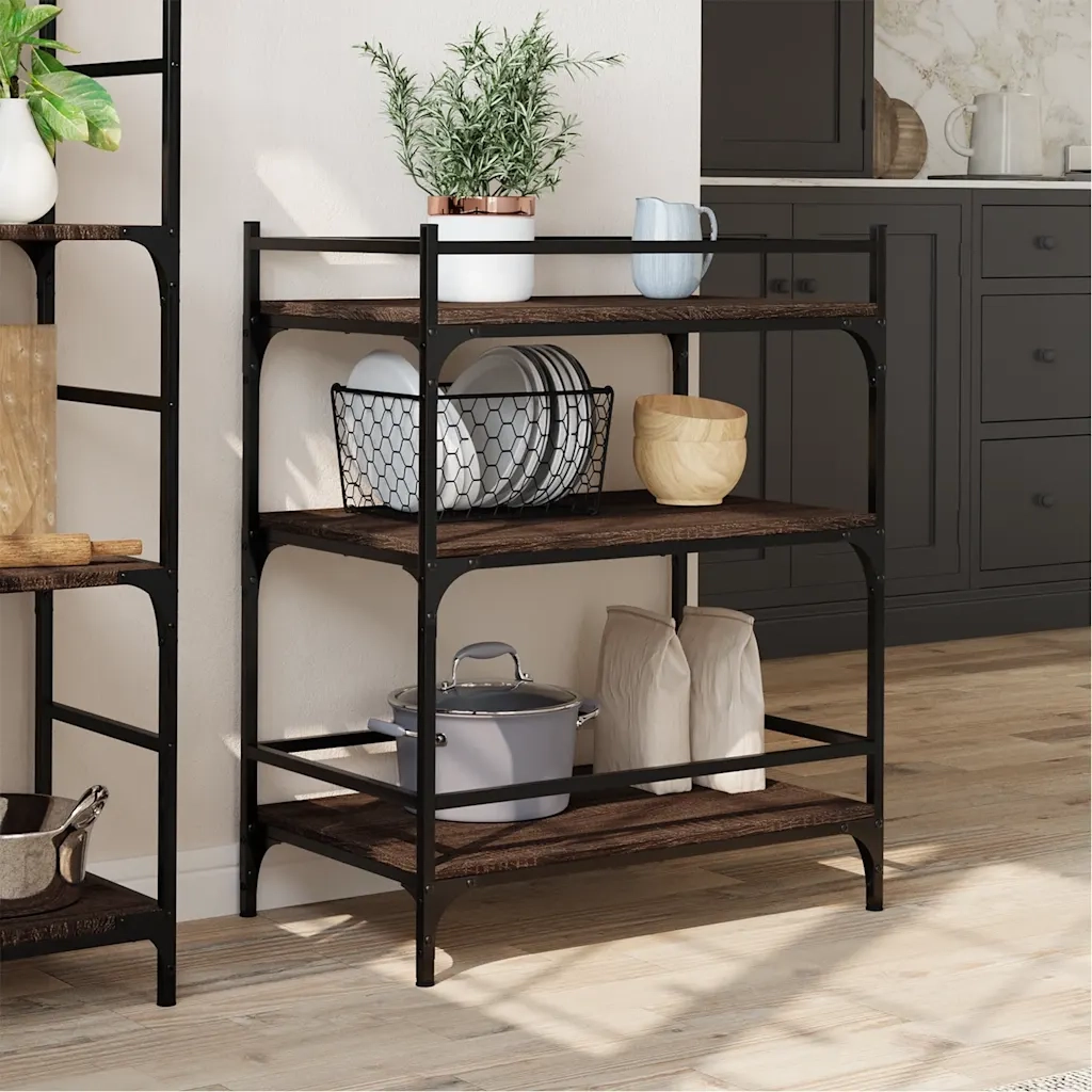 Carrello Cucina Rovere Marrone 65x40x86,5 cm Legno Multistrato 842400