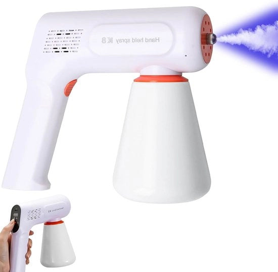 Spray Gun Multifunzionale Portatile con Luce Azzurra per Casa e Giardino - Nebulizzatore Multifunzionale - Ricaricabile - Eliminazione di Odori.