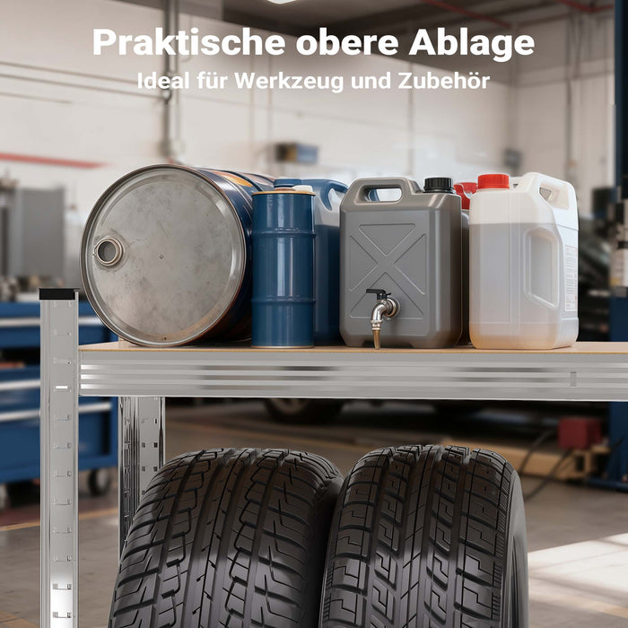 Scaffale portagomme fino a 795 kg 180x120x40cm per 8 pneumatici Per officina gommista