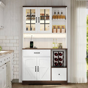Armadio Vintage da Cucina con Cassetti, Ripiani e Illuminazione LED ¨C Xylo ¨C 185x105x40