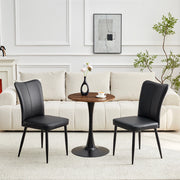 Tavolino Rotondo con 2 Sedie ¨C MINIMAL ¨C MDF, Piano ?60 cm, Gambe Nere