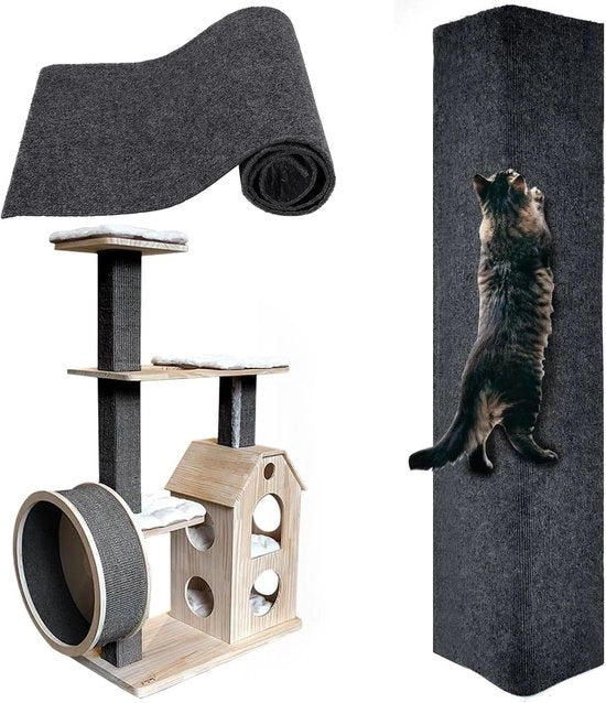 Tappeto Autoadesivo per Parete per Gatti - Grigio Scuro 40 x 100 cm