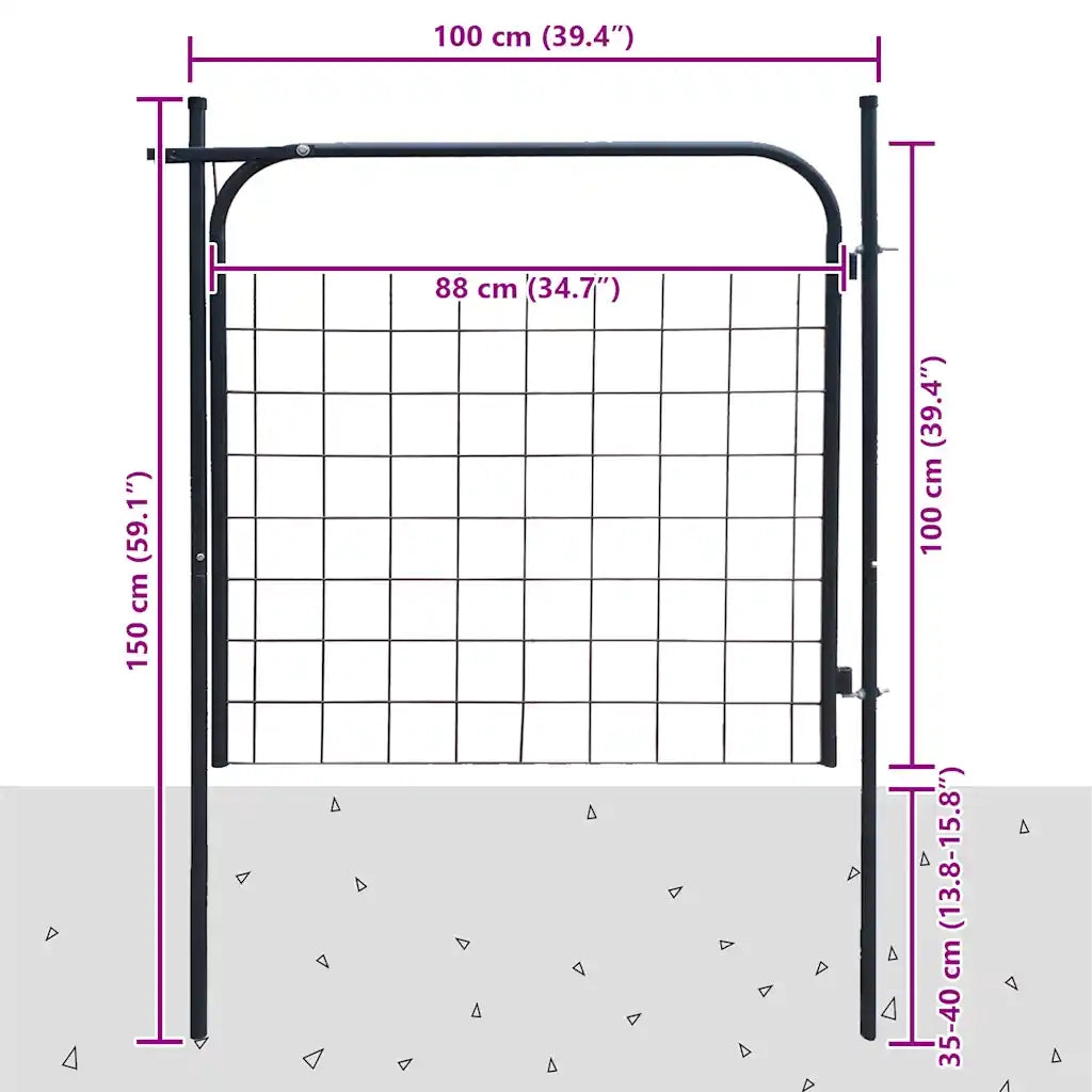 Cancello per Recinzione da Giardino 100x100 cm Antracite CFW5213201