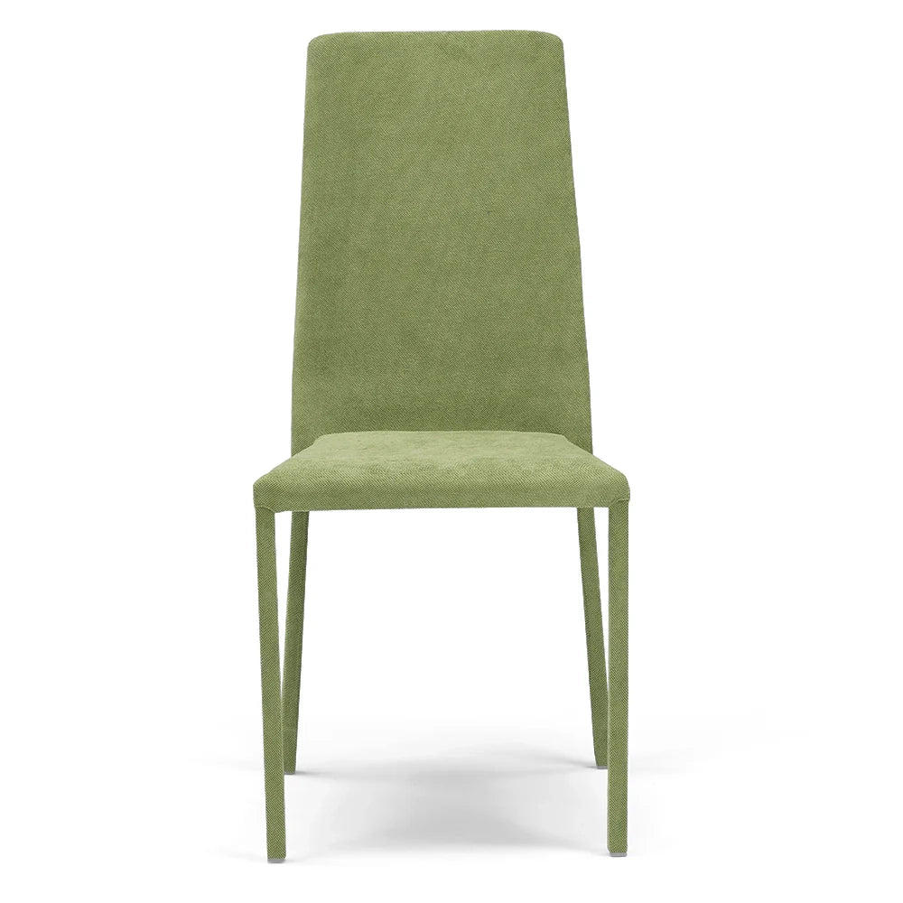 Set 2 sedie imbottite 100% MADE IN ITALY BETTY PLUS per sala da pranzo, cucina, soggiorno, design moderno, struttura robusta in metallo rivestita, schienale e seduta rivestiti in velluto colore Verde Lime