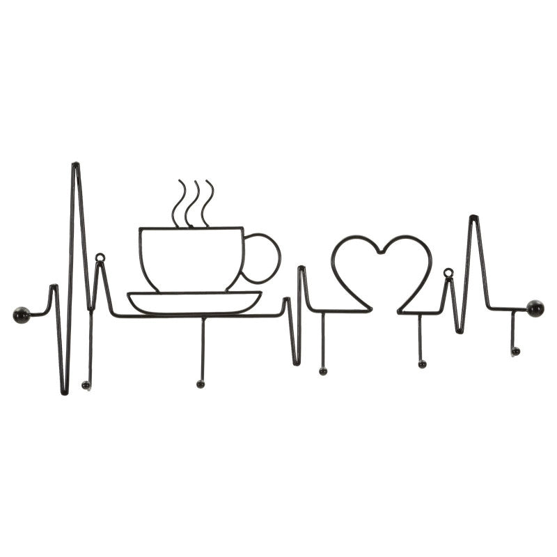 Apporta Abiti Da Muro Breakfast Nero cm 60x3,8x26,7