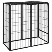 Recinto per cani 6 pannelli 50 x 100 cm acciaio verniciato a polvere nero 02_0043647