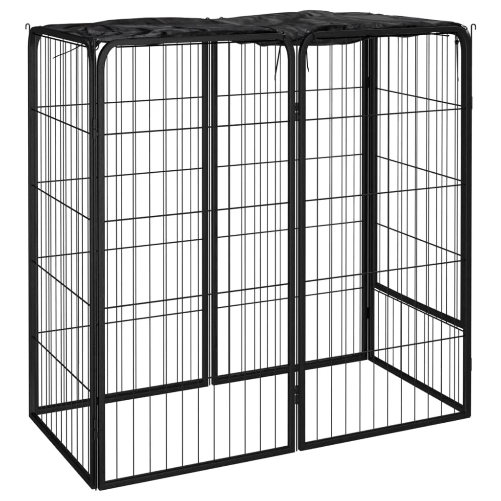 Recinto per cani 6 pannelli 50 x 100 cm acciaio verniciato a polvere nero 02_0043647