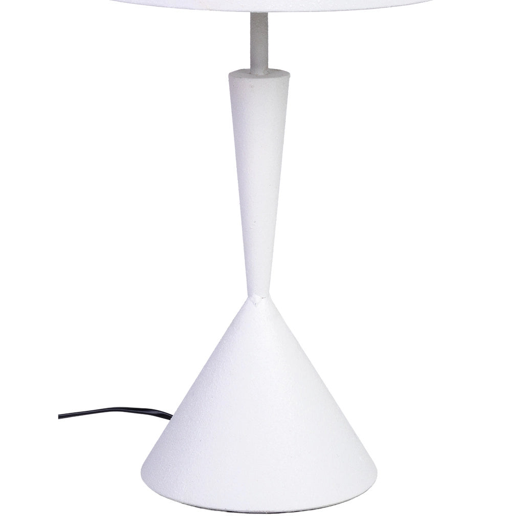 Lampada da tavolo in metallo bianco 30x30x52/66h cm
