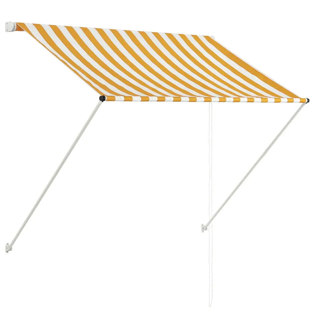 Tenda da Sole Retrattile-Tenda parasole per Patio 150x150 cm Giallo e Bianco