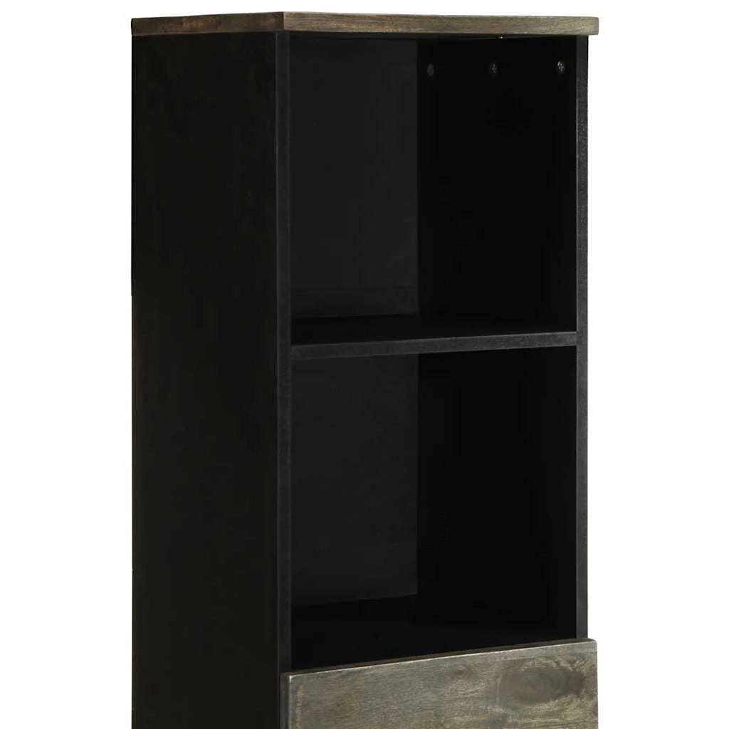 Mobiletto da bagno 38 x 33 x 160 cm ampio spazio di archiviazione stile moderno legno nero 02_0057755