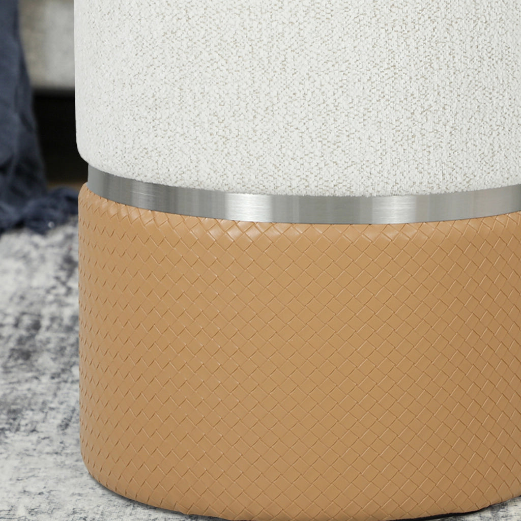 Puff con contenitore ¨C zephmum ¨C marrone e crema
