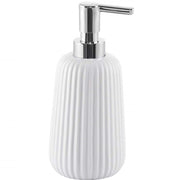 Trade Shop - Portasapone Cilindrico Rigato Bianco Porta Sapone  10325 Dispenser Sapone -