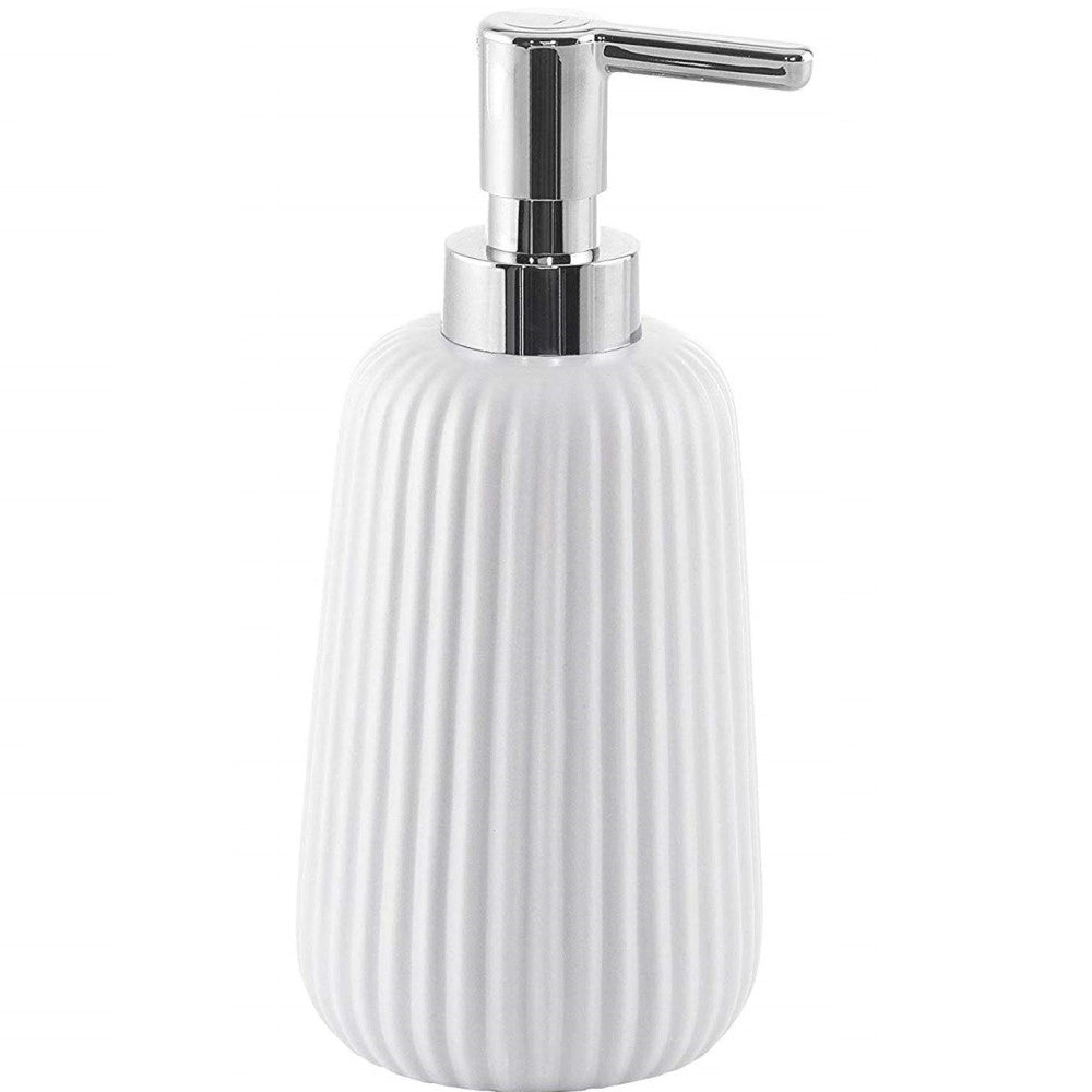 Trade Shop - Portasapone Cilindrico Rigato Bianco Porta Sapone  10325 Dispenser Sapone -