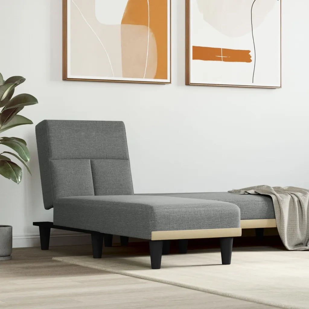 Chaise Longue in Tessuto Grigio Scurocod mxl 118594