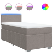 Letto singolo | Letto per adulti | Giroletto a Molle con Materasso Tortora 100x200 cm in Tessuto