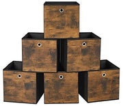 Set di 6 scatole pieghevoli per archiviazione, 30x30x30 cm, con maniglia - ideale per abbigliamento e oggetti