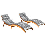 Sdraio 2 pz con Cuscini in Legno Massello di Acacia cod mxl 68148