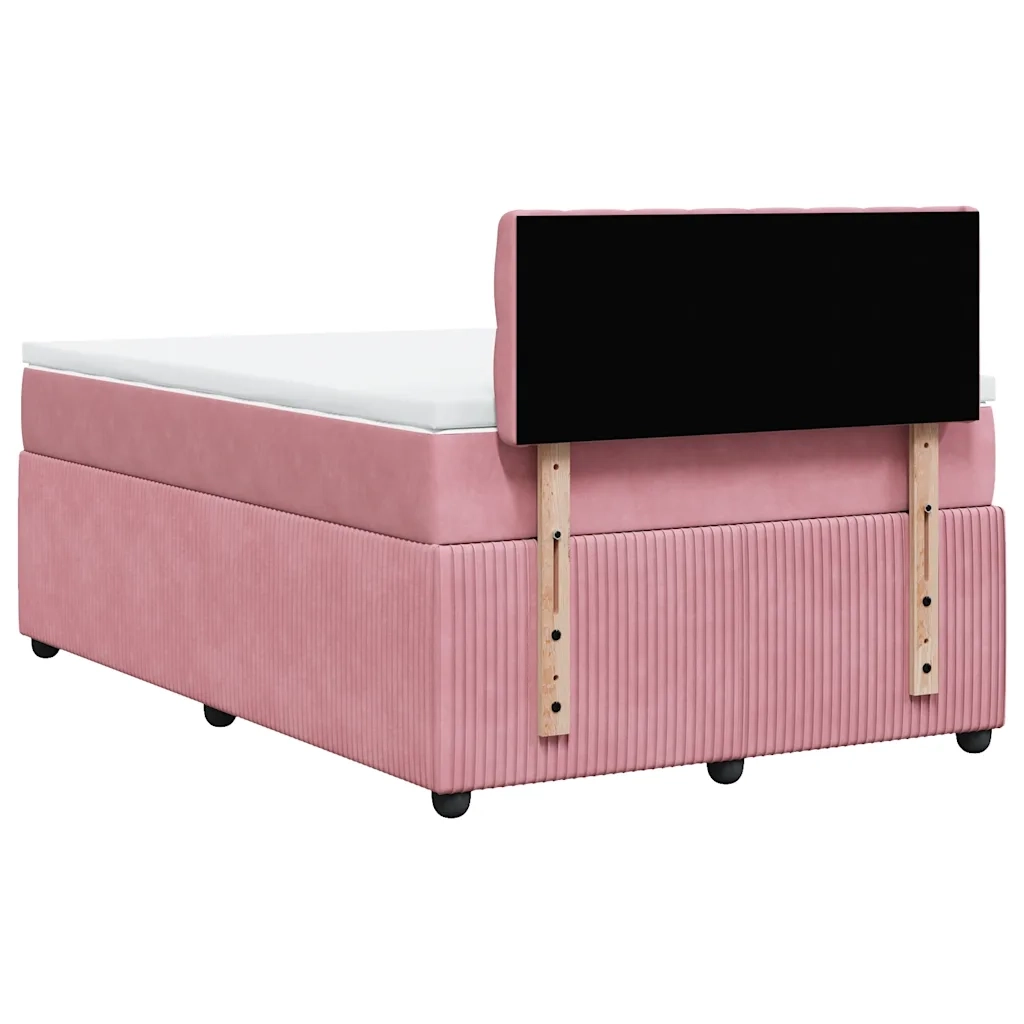 Giroletto a Molle con Materasso Rosa 120x200 cm in Velluto