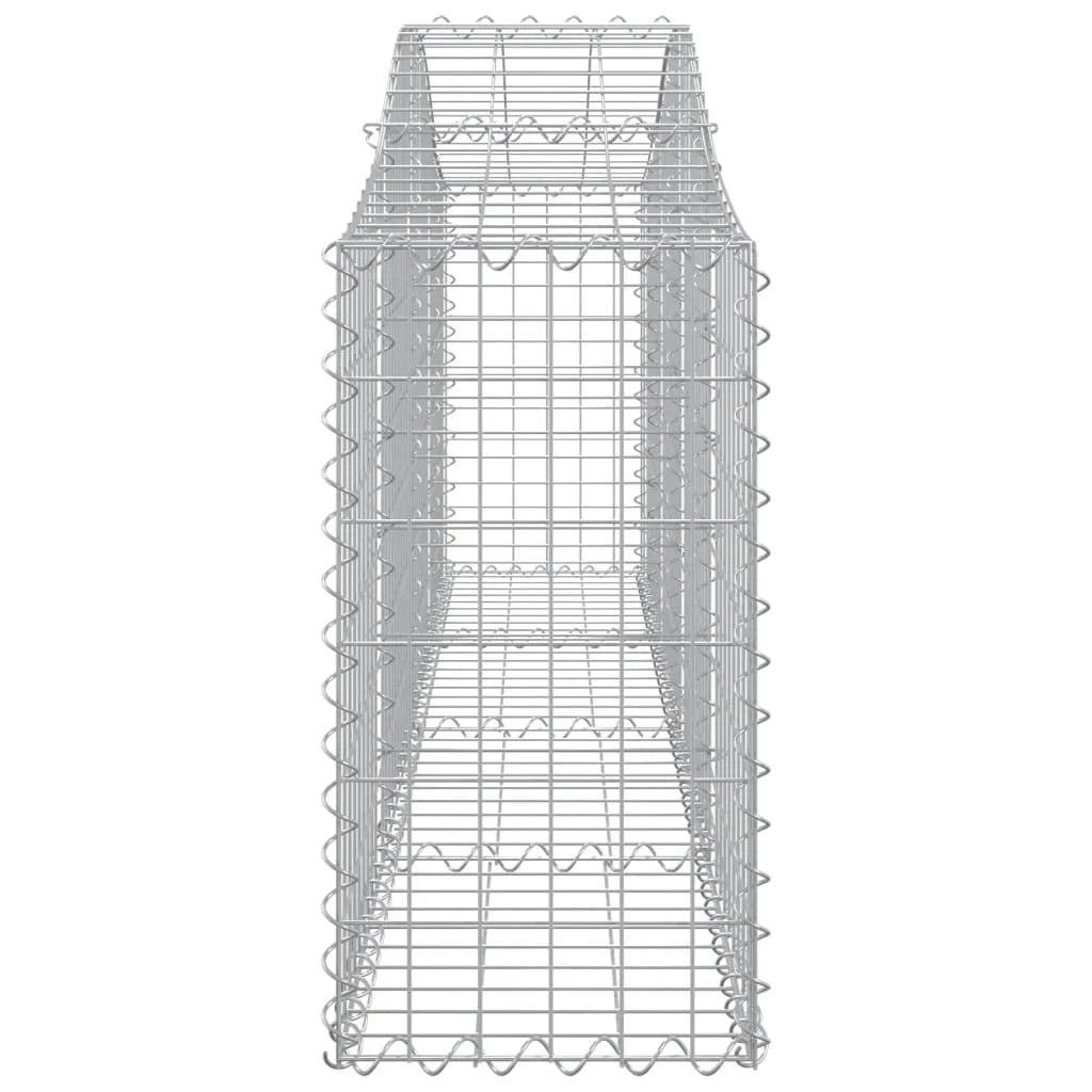 Set di 8 gabbioni ad arco per recinzione gabbia o muro di contenimento 200 x 30 x 60/80 cm ferro zincato argento 02_0041166