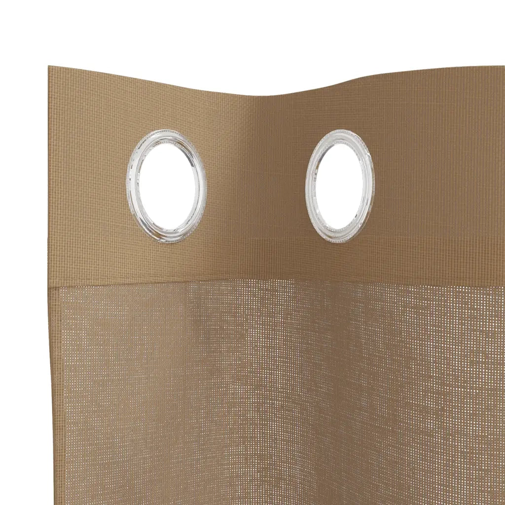 vidaXL Tende in Voile con Occhielli 2 pz Marrone Chiaro